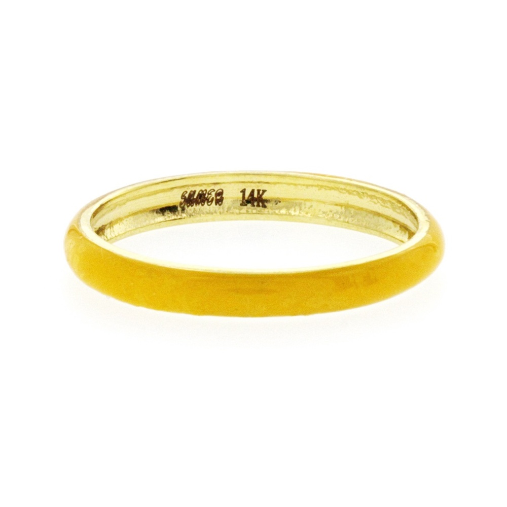 Fancy Yellow Enamel 14K Yellow Gold 3 mm Band